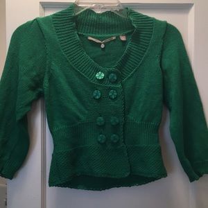 Green Anthropologie knitted and knitted cardigan